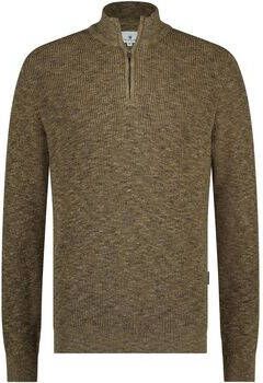 State Of Art Sweater Half Zip Trui Melange Groen
