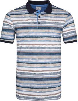 State Of Art T-shirt Polo Strepen Blauw