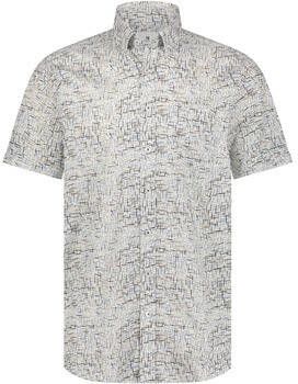 State Of Art Overhemd Lange Mouw Short Sleeve Overhemd Print Grijs