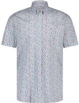 State Of Art Overhemd Lange Mouw Short Sleeve Overhemd Print Lichtblauw