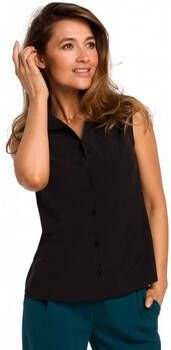 Style Blouse S172 Mouwloos shirt zwart
