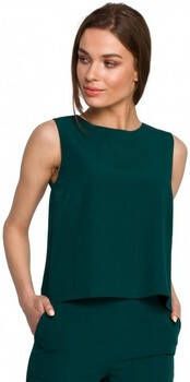 Style Blouse S257 Mouwloze blouse groen