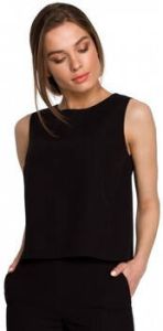 Style Blouse S257 Mouwloze blouse zwart
