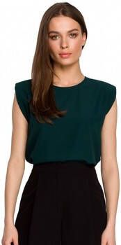 Style Blouse S260 Mouwloze blouse met gewatteerde schouders groen