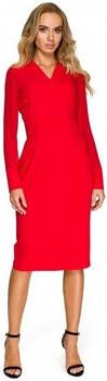 Style Jurk S136 Chiffon mouwloze schede jurk rood