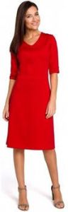 Style Jurk S153 Fit and flare v-hals jurk rood
