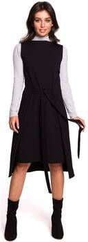 Style Jurk S159 Chiffon jurk met asymetrische zoom zwart