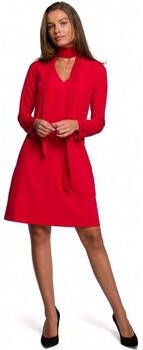 Style Jurk S233 Shift jurk met een chiffon sjaal rood