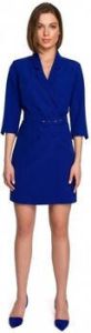 Style Jurk S254 Blazer jurk met gesp riem koningsblauw