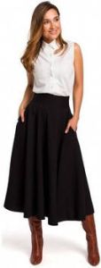 Style Rok S196 Uitlopende rok met hoge taille zwart