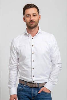 Suitable Overhemd Lange Mouw Overhemd Contrast Wit