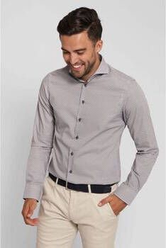 Suitable Overhemd Lange Mouw Overhemd Twill Print Beige