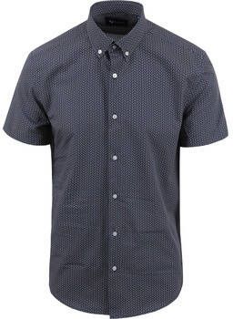 Suitable Overhemd Short Sleeve Overhemd Print Navy