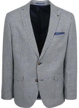 Suitable Blazer Colbert Grou Check Royal Blauw