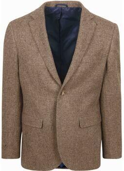 Suitable Blazer Colbert Herringbone Merinowol Lichtbruin