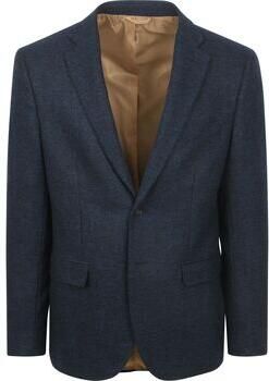 Suitable Blazer Colbert Herringbone Merinowol Navy