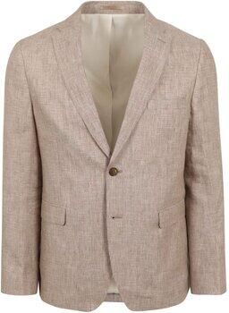Suitable Blazer Pepita Linnen Beige - Foto 1