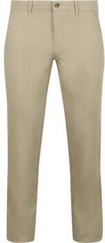 Suitable Broek Chino Pico Cotton Linen Kaki