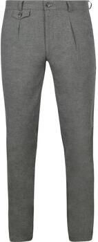 Suitable Broek Chino Pico Pleat Flanel Grijs