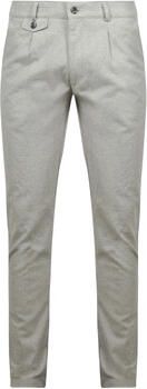 Suitable Broek Chino Pico Pleat Flanel Lichtgrijs