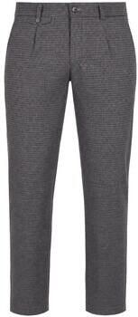 Suitable Broek Chino Pico Pleat Pepita Navy Bruin