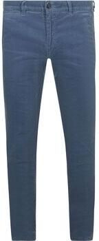 Suitable Broek Chino Plato Corduroy Blauw