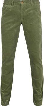 Suitable Broek Chino Plato Corduroy Groen