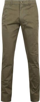 Suitable Broek Chino Plato Olijfgroen