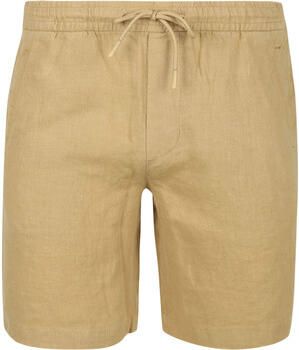 Suitable Broek Linnen Beach Shorts Beige