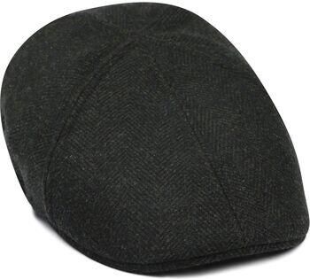 Suitable Hoed Flat Cap Wool Herringbone Donkergroen