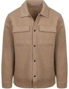 Suitable Onderhemd Overshirt Wool Blend Beige
