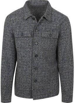Suitable Onderhemd Overshirt Wool Blend Grijs Blauw