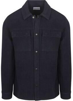 Suitable Onderhemd Overshirt Wool Blend Navy