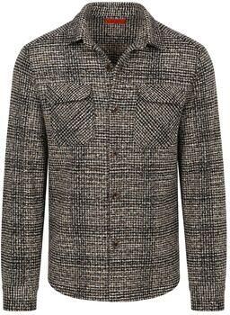 Suitable Onderhemd Overshirt Wool Blend Ruit Beige