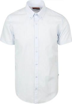 Suitable Overhemd Lange Mouw Korte Mouwen Overhemd Cotton Slub Lichtblauw