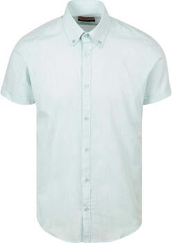 Suitable Overhemd Lange Mouw Korte Mouwen Overhemd Cotton Slub Lichtgroen