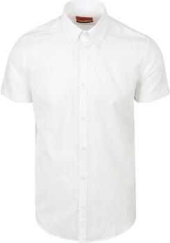 Suitable Overhemd Lange Mouw Korte Mouwen Overhemd Cotton Slub Wit