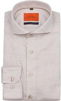 Suitable Overhemd Lange Mouw Melange Overhemd Sand