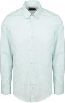 Suitable Overhemd Lange Mouw Overhemd Cotton Slub Lichtgroen