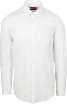 Suitable Overhemd Lange Mouw Overhemd Cotton Slub Wit