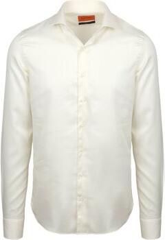 Suitable Overhemd Lange Mouw Overhemd Extra Lange Mouwen Twill Ecru