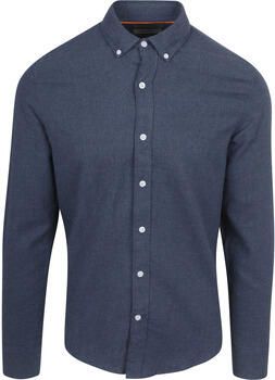 Suitable Overhemd Lange Mouw Overhemd Flanel Donkerblauw