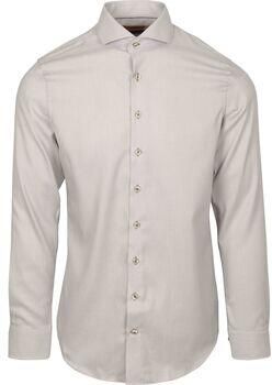 Suitable Overhemd Lange Mouw Overhemd Jacquard Luxe Beige