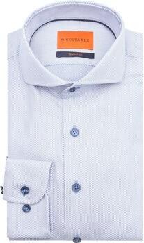 Suitable Overhemd Lange Mouw Overhemd Jacquard Luxe Blauw