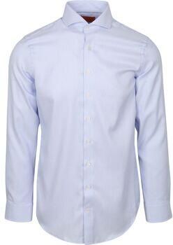 Suitable Overhemd Lange Mouw Overhemd Jacquard Luxe Lichtblauw