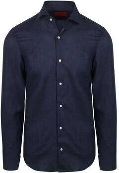 Suitable Overhemd Lange Mouw Overhemd Linnen Navy
