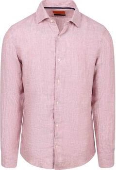 Suitable Overhemd Lange Mouw Overhemd Linnen Roze