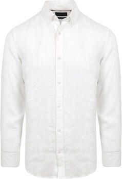 Suitable Overhemd Lange Mouw Overhemd Linnen Wit