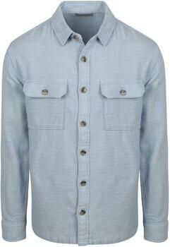 Suitable Overhemd Lange Mouw Overshirt Structure Lichtblauw