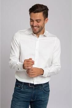 Suitable Overhemd Lange Mouw Satin Overhemd Wit